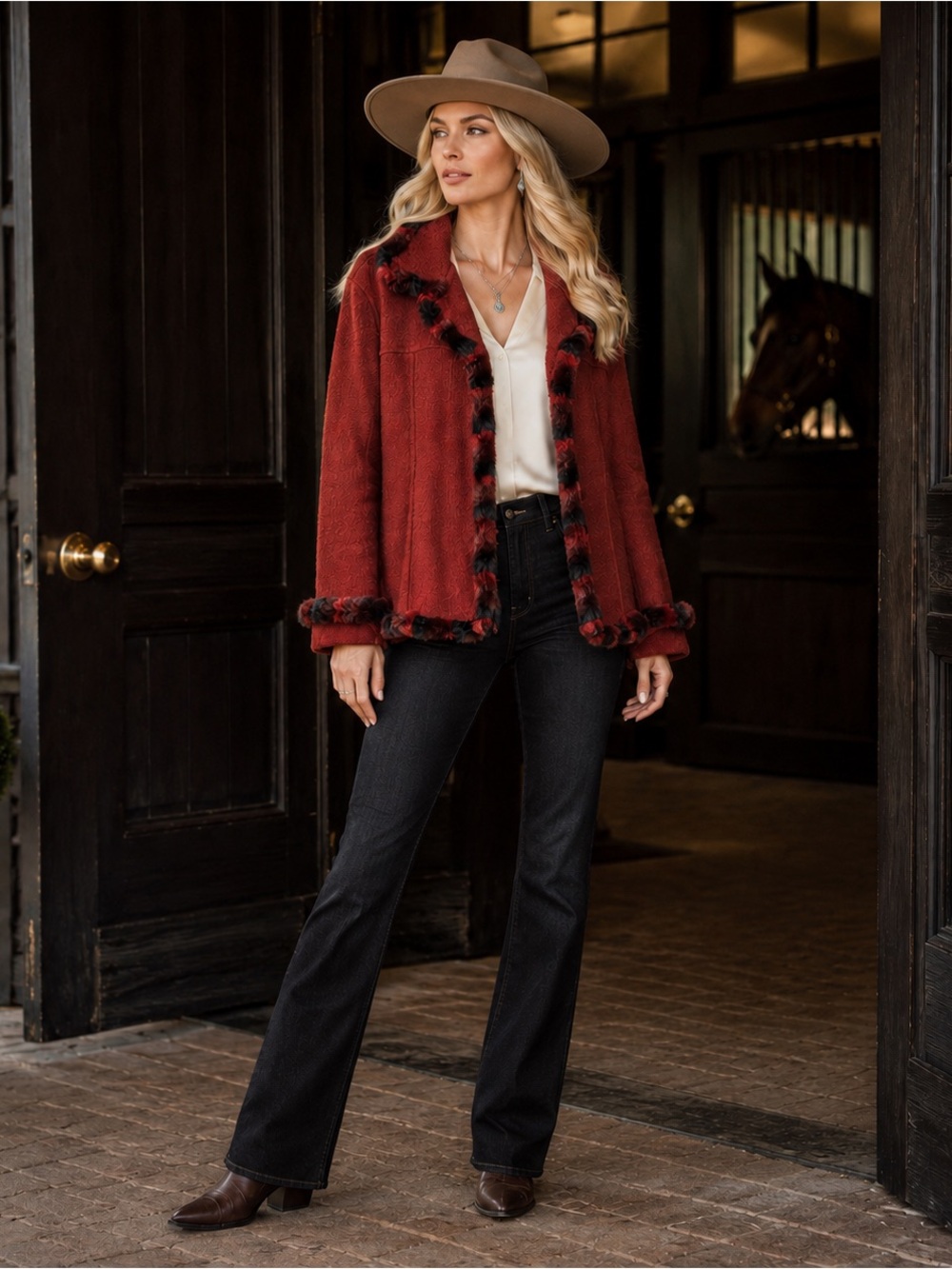 TASHA POLIZZI FOR T.P. SADDLEBLANKET & CO. WESTERN WEAR JACKET COAT SZ M
